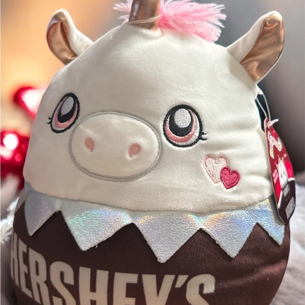 Squishmallows Unicorn Hat - White, Brown, and cream